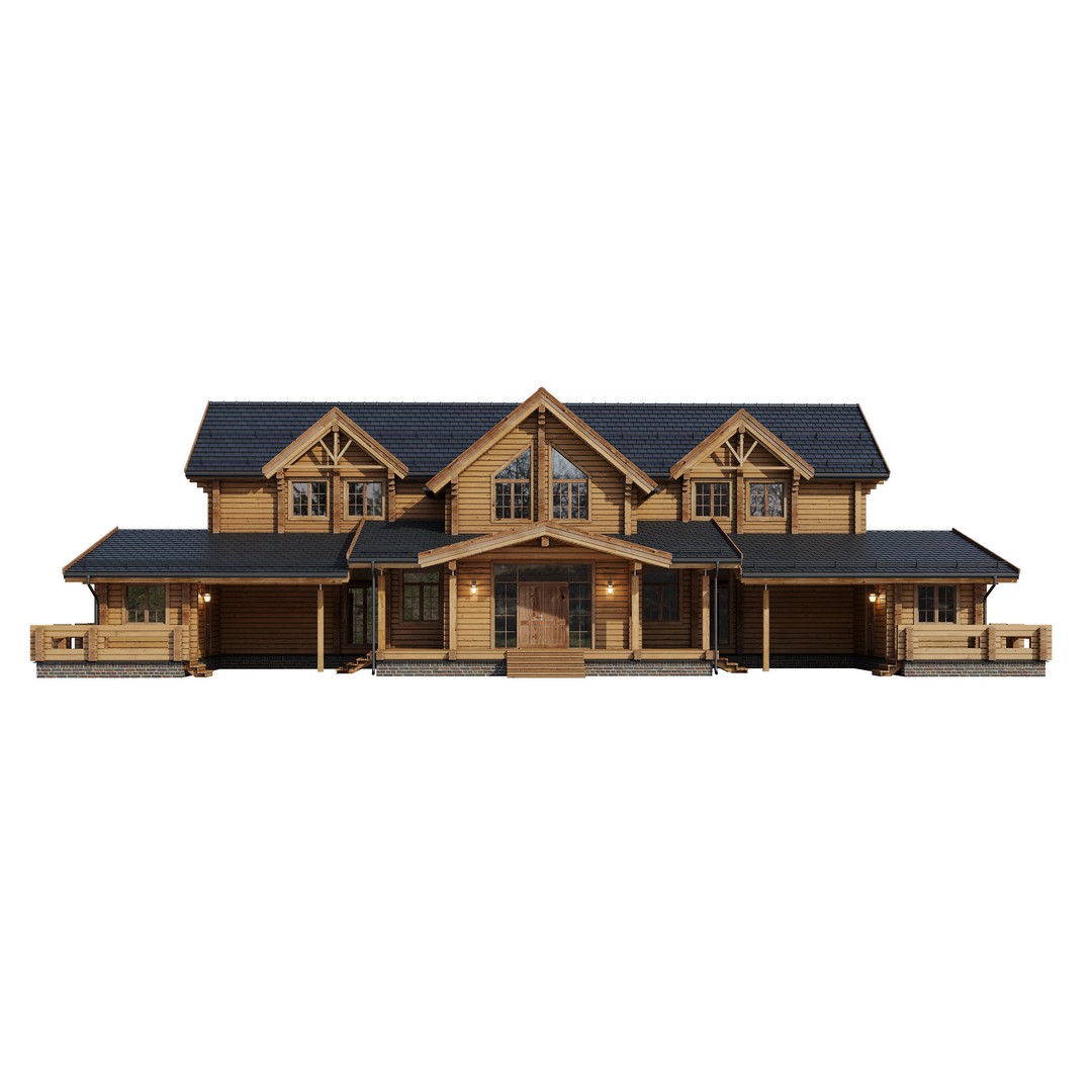 Modern House 3D Model – High Poly Mansion with PBR Materials, FBX