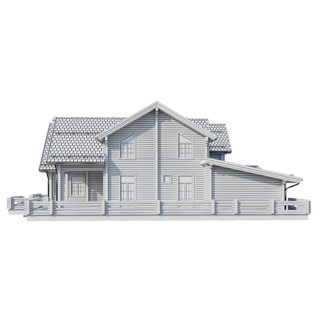 Modern House 3D Model – High Poly Mansion with PBR Materials, FBX - View 10