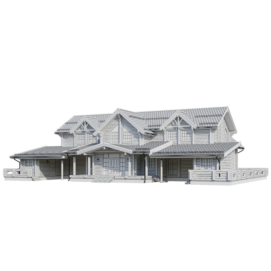 Modern House 3D Model – High Poly Mansion with PBR Materials, FBX - View 11