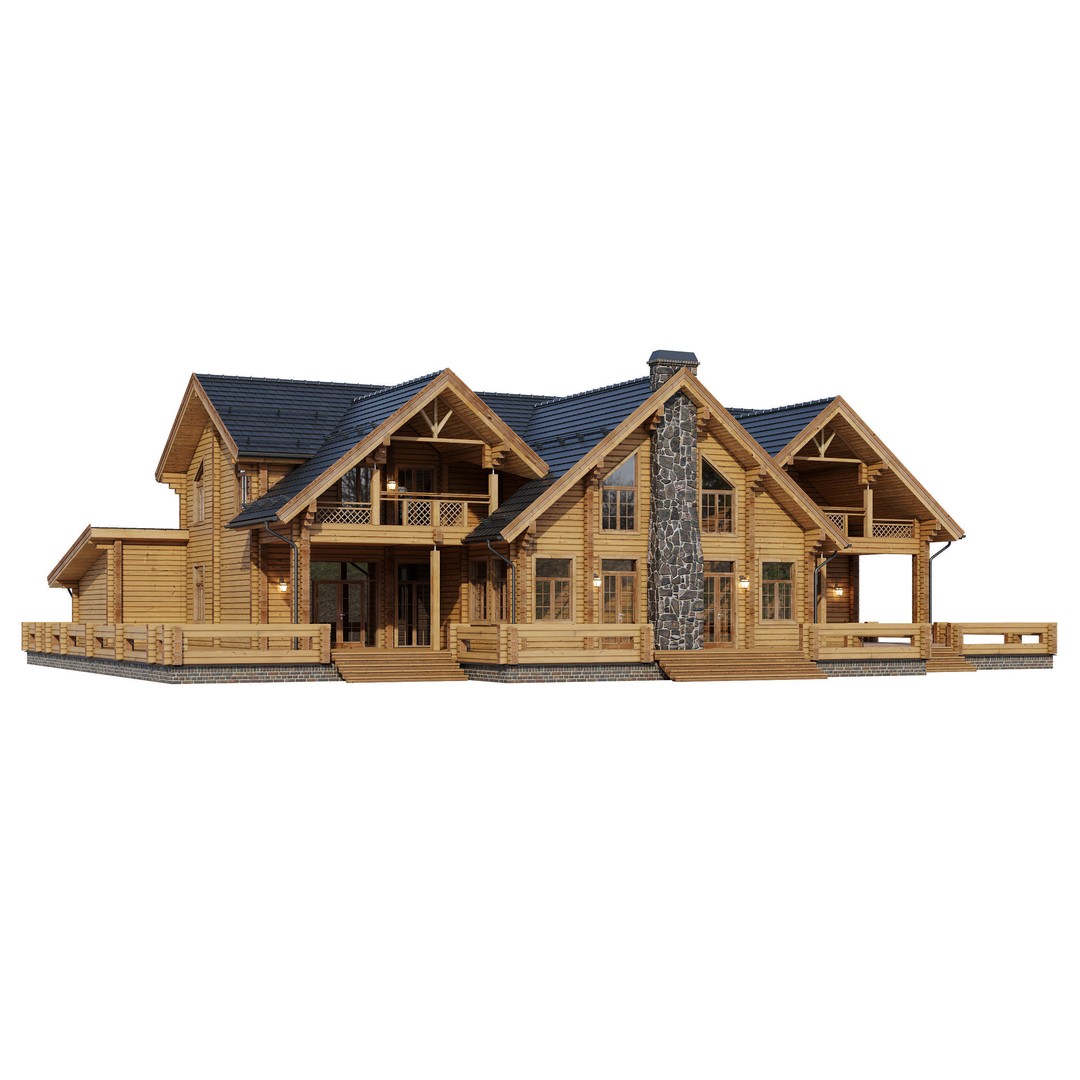 Modern House 3D Model – High Poly Mansion with PBR Materials, FBX - View 12