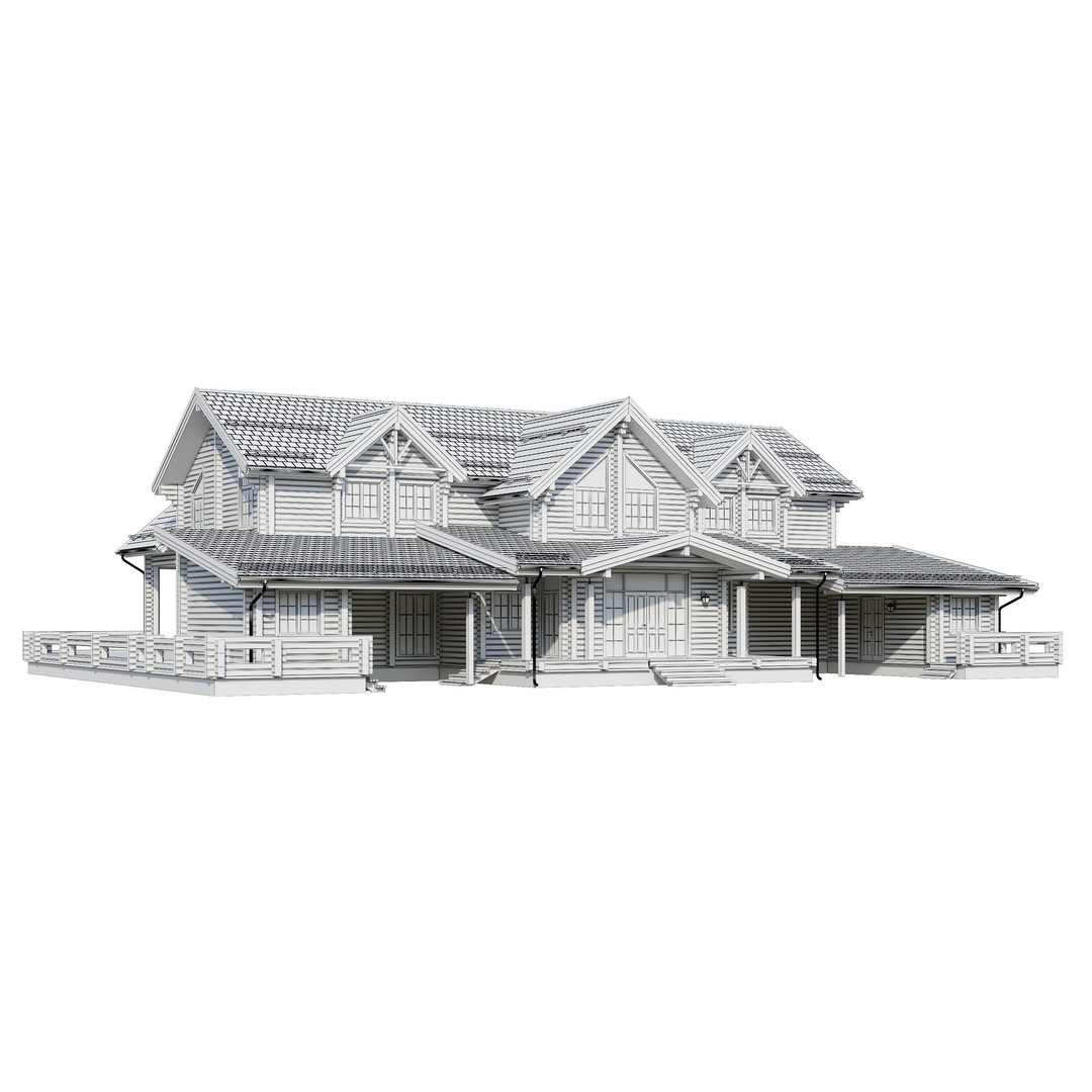 Modern House 3D Model – High Poly Mansion with PBR Materials, FBX - View 13