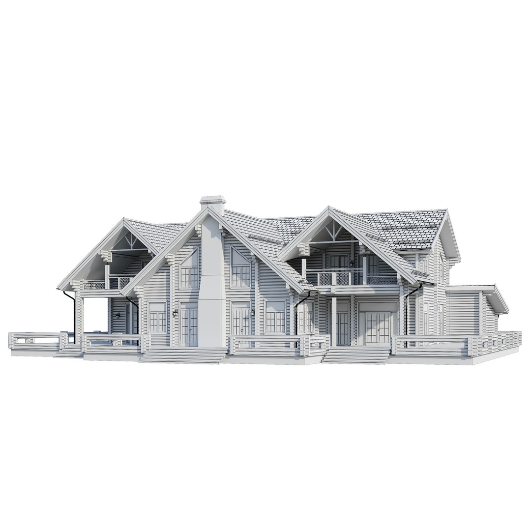 Modern House 3D Model – High Poly Mansion with PBR Materials, FBX - View 15