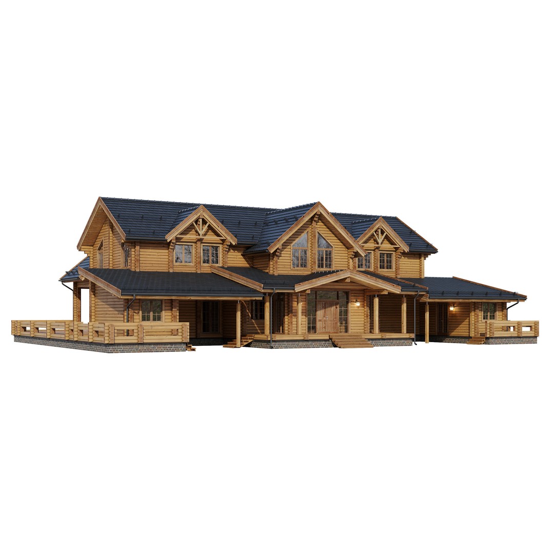 Modern House 3D Model – High Poly Mansion with PBR Materials, FBX - View 16