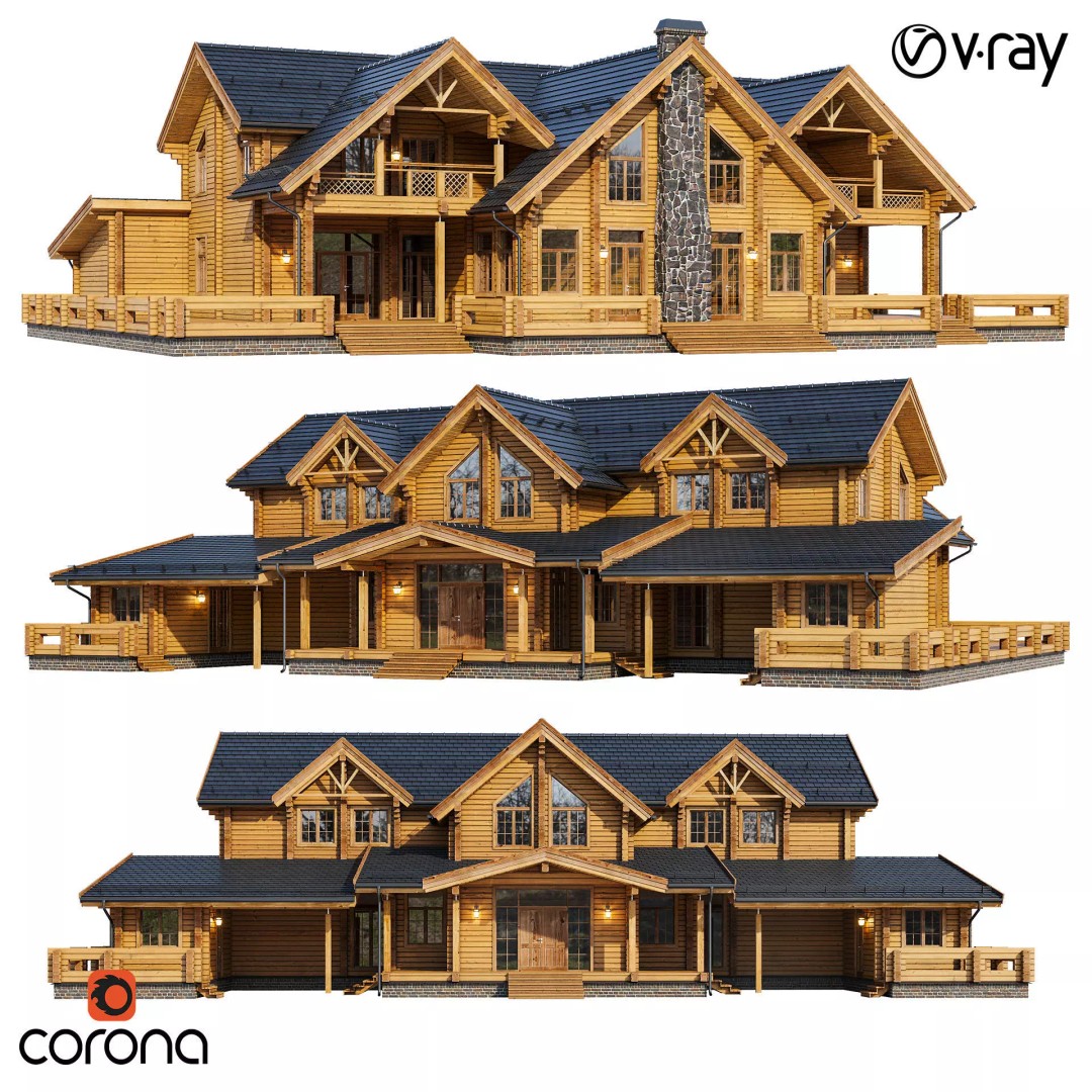 Modern House 3D Model – High Poly Mansion with PBR Materials, FBX - View 2