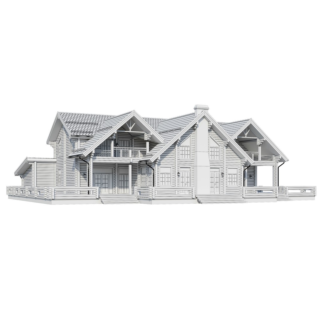 Modern House 3D Model – High Poly Mansion with PBR Materials, FBX - View 22