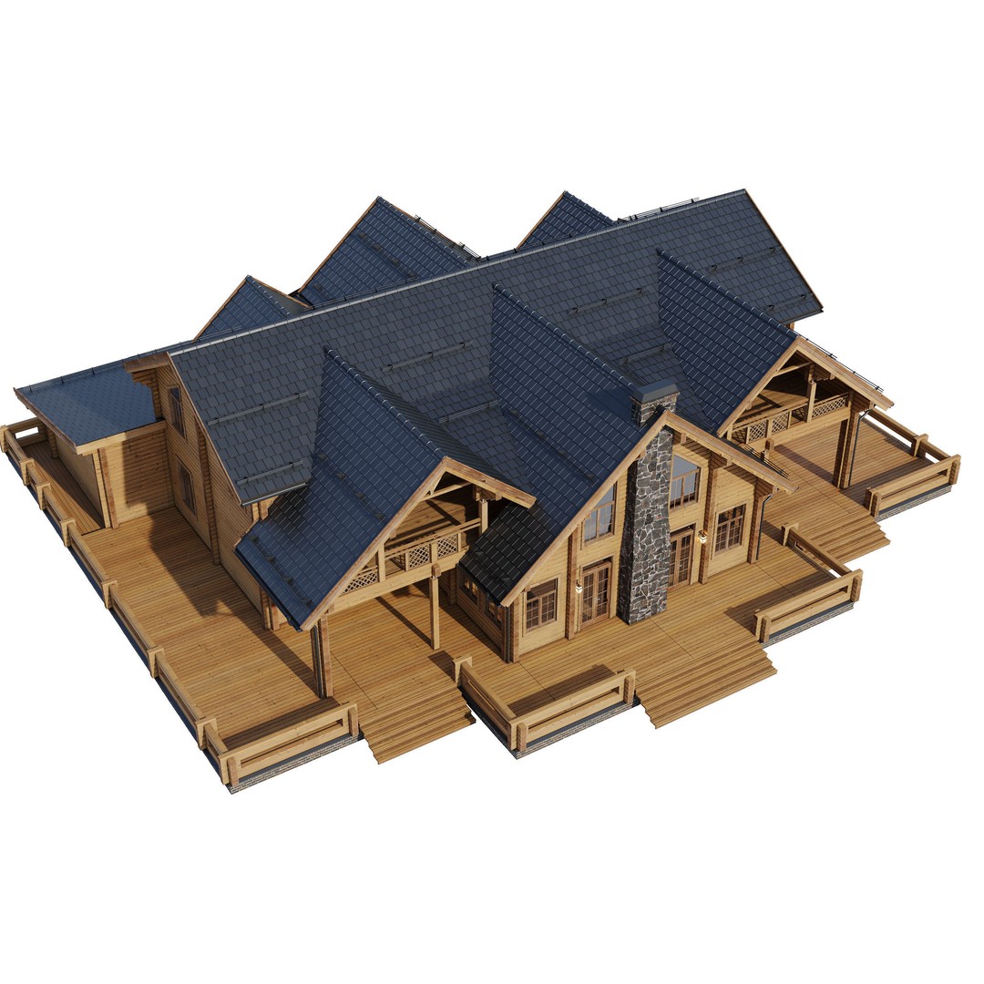 Modern House 3D Model – High Poly Mansion with PBR Materials, FBX - View 24