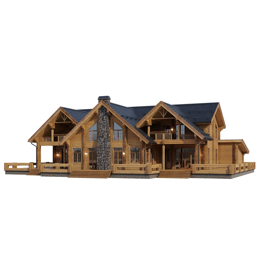 Modern House 3D Model – High Poly Mansion with PBR Materials, FBX - View 25