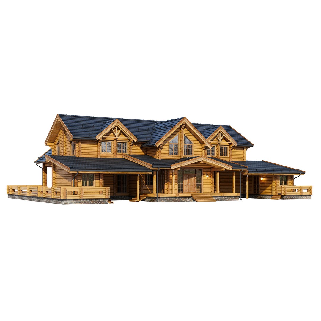 Modern House 3D Model – High Poly Mansion with PBR Materials, FBX - View 3