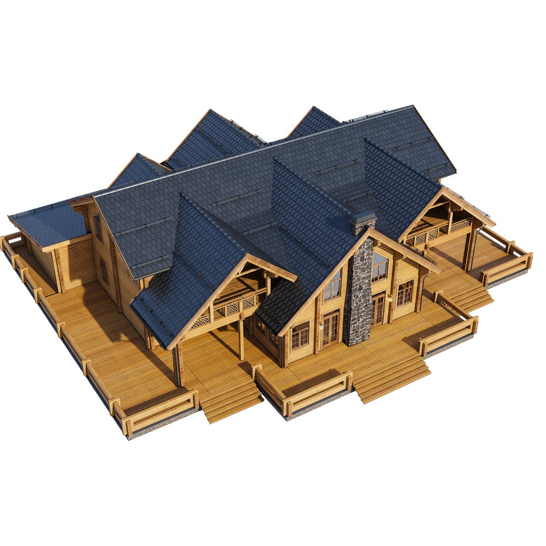 Modern House 3D Model – High Poly Mansion with PBR Materials, FBX - View 6