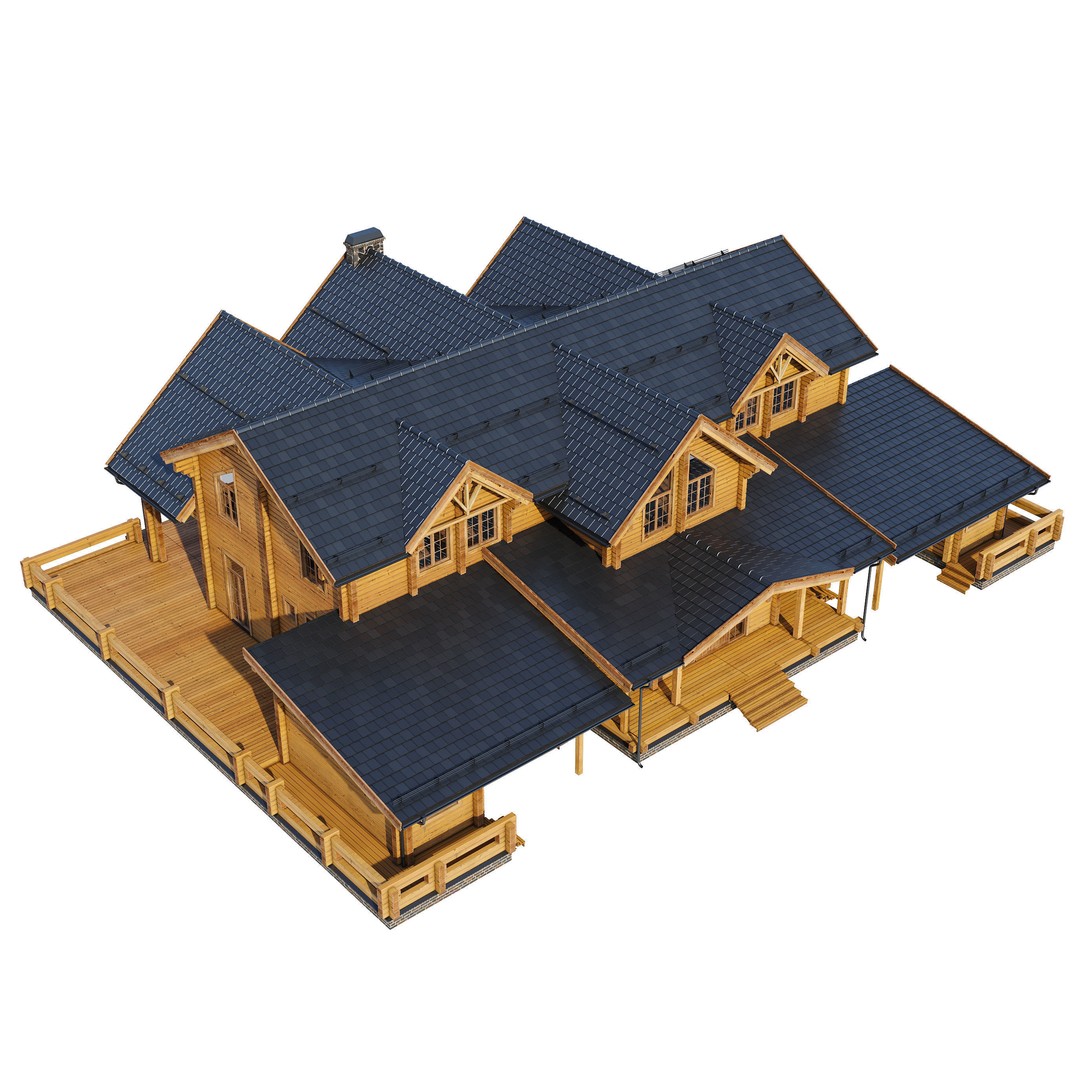 Modern House 3D Model – High Poly Mansion with PBR Materials, FBX - View 7