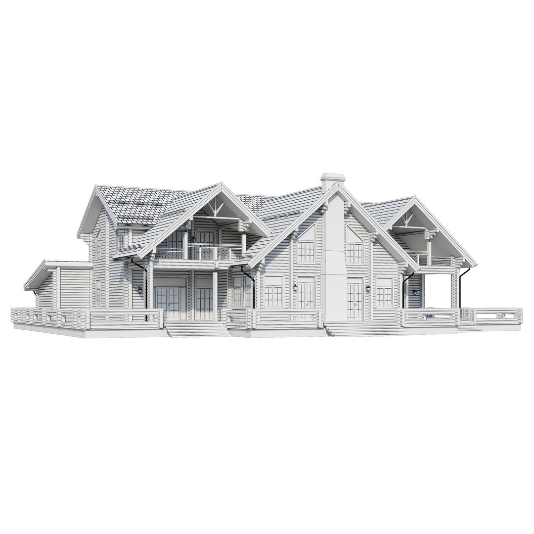 Modern House 3D Model – High Poly Mansion with PBR Materials, FBX - View 9