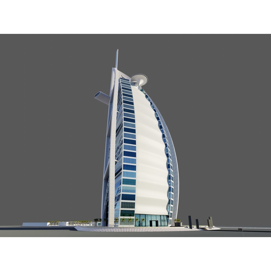 Burj Al Arab 3D Model – PBR Skyscraper Asset, FBX & Blender - View 5