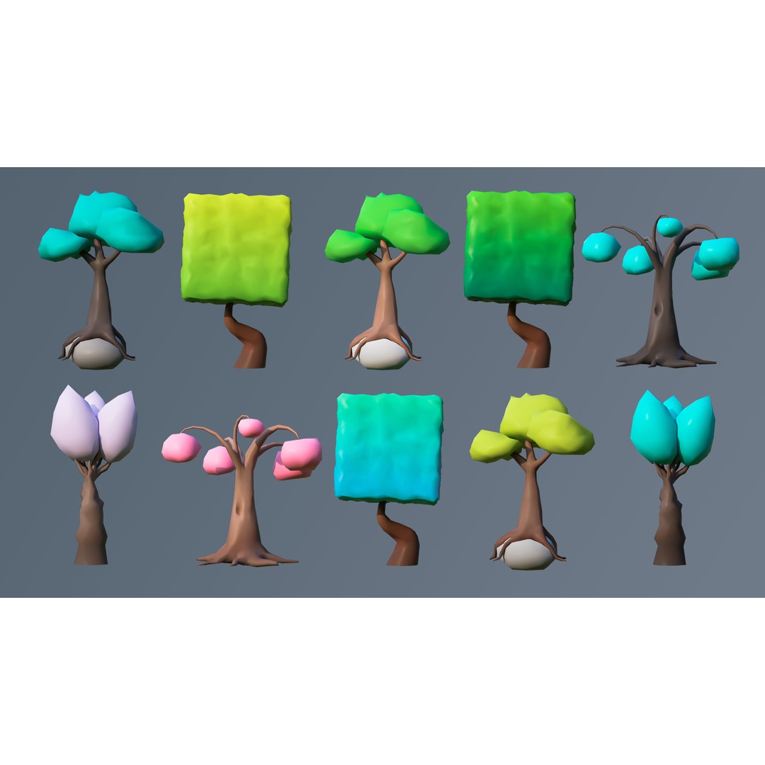 Vegetation 3D Model – Low Poly Game Asset with 504 Unique Plants - View 19