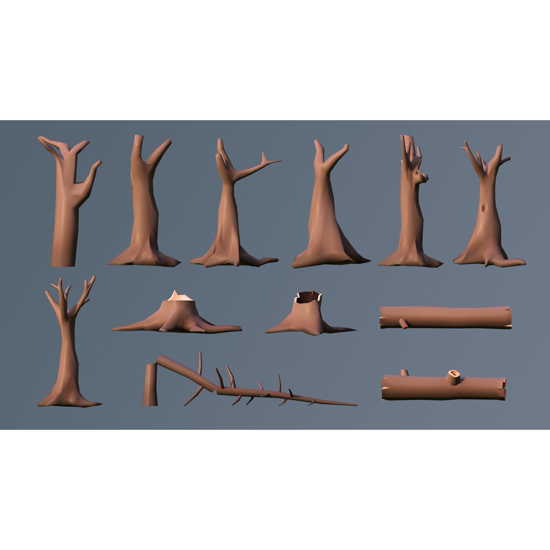 Vegetation 3D Model – Low Poly Game Asset with 504 Unique Plants - View 35