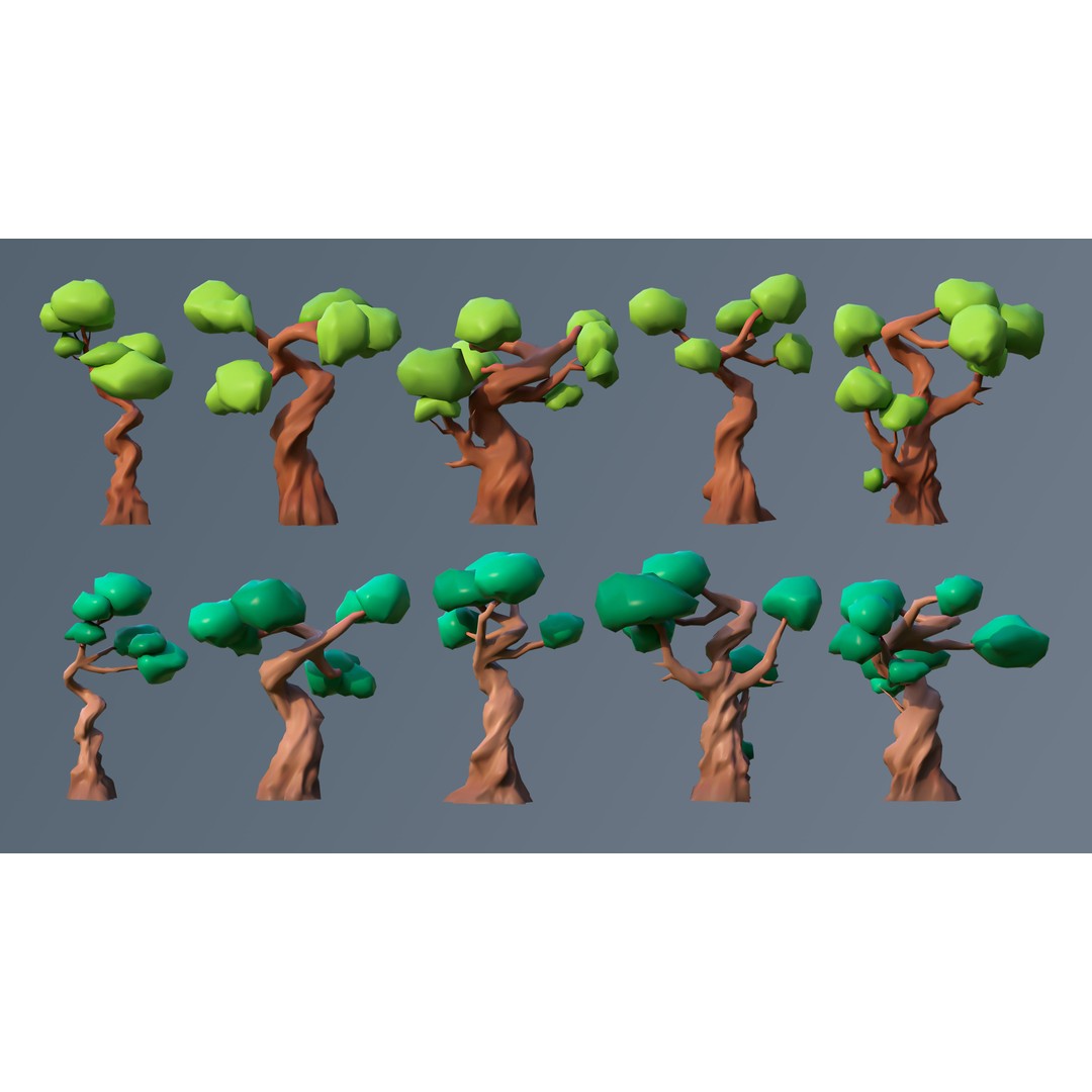Vegetation 3D Model – Low Poly Game Asset with 504 Unique Plants - View 39