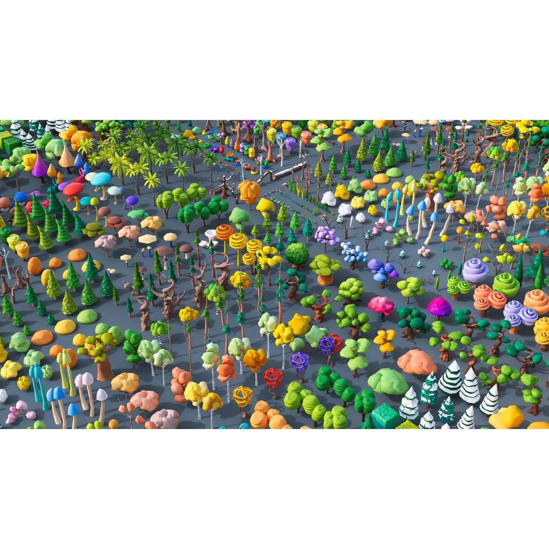 Vegetation 3D Model – Low Poly Game Asset with 504 Unique Plants - View 4