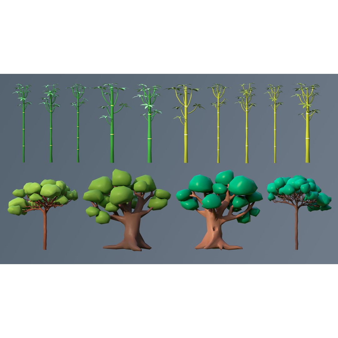 Vegetation 3D Model – Low Poly Game Asset with 504 Unique Plants - View 40