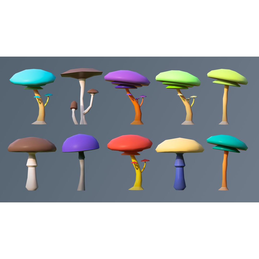 Vegetation 3D Model – Low Poly Game Asset with 504 Unique Plants - View 43