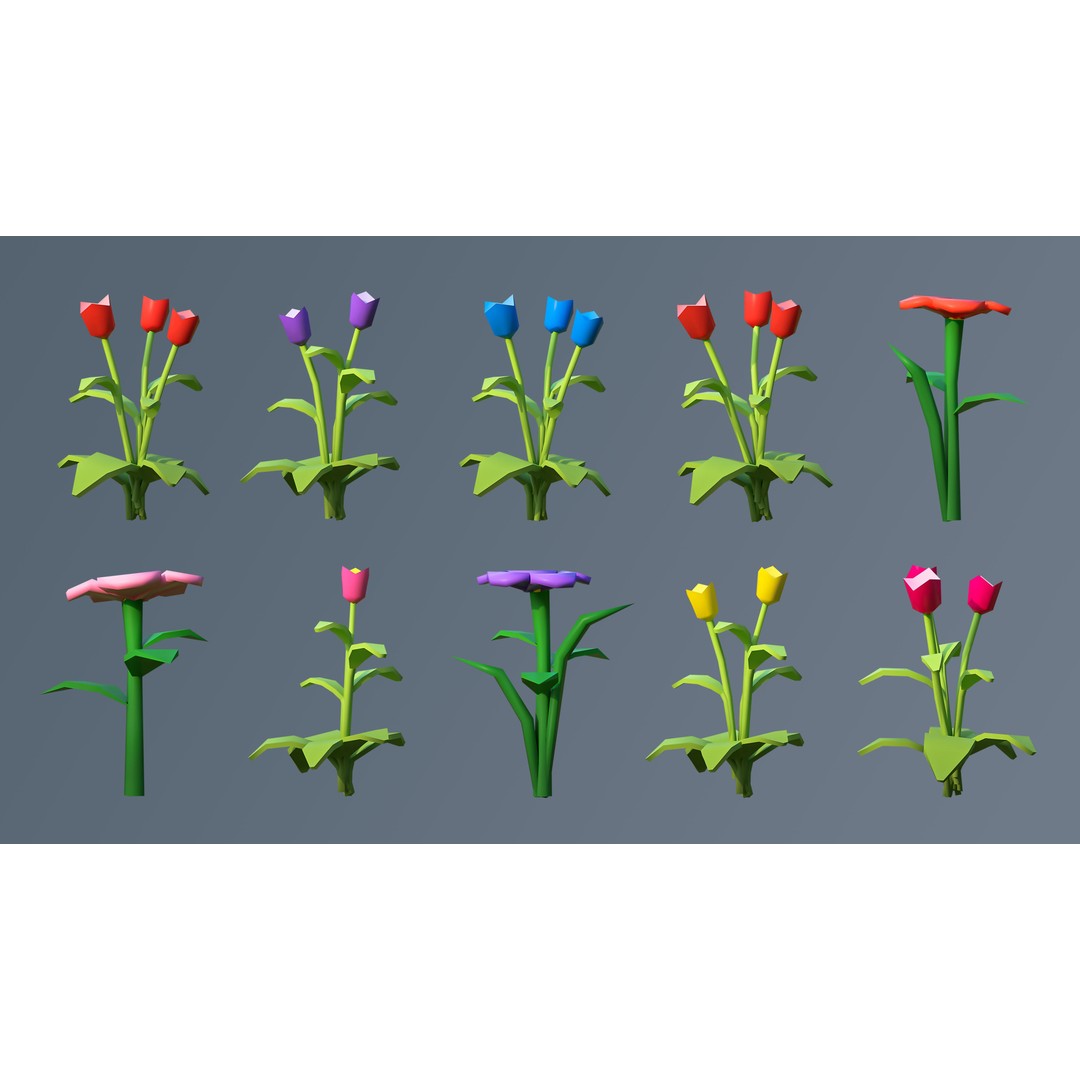 Vegetation 3D Model – Low Poly Game Asset with 504 Unique Plants - View 48