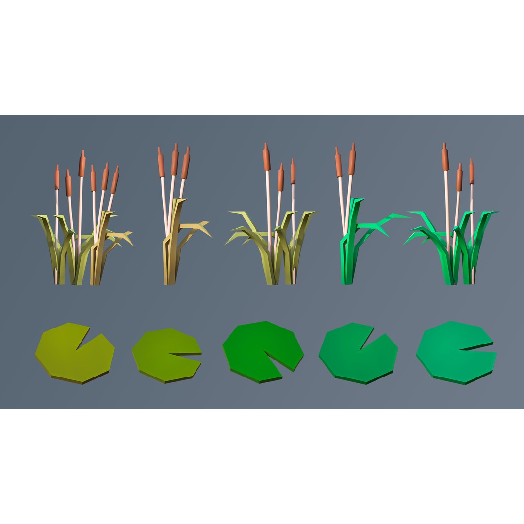 Vegetation 3D Model – Low Poly Game Asset with 504 Unique Plants - View 50