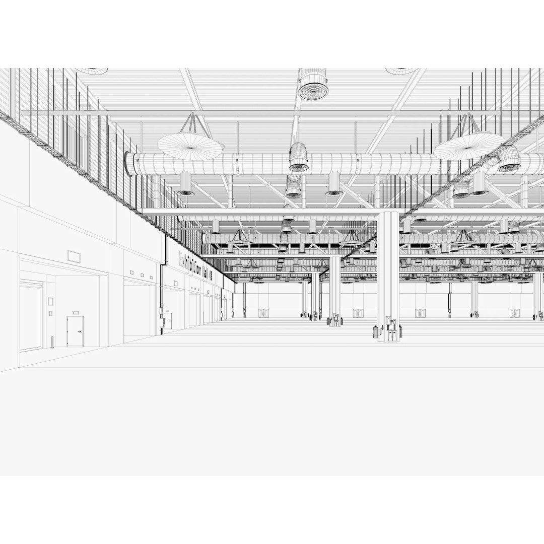 Exhibition Hall 3D Model – High Poly Interior Space, FBX, Blender, Game Ready - View 15