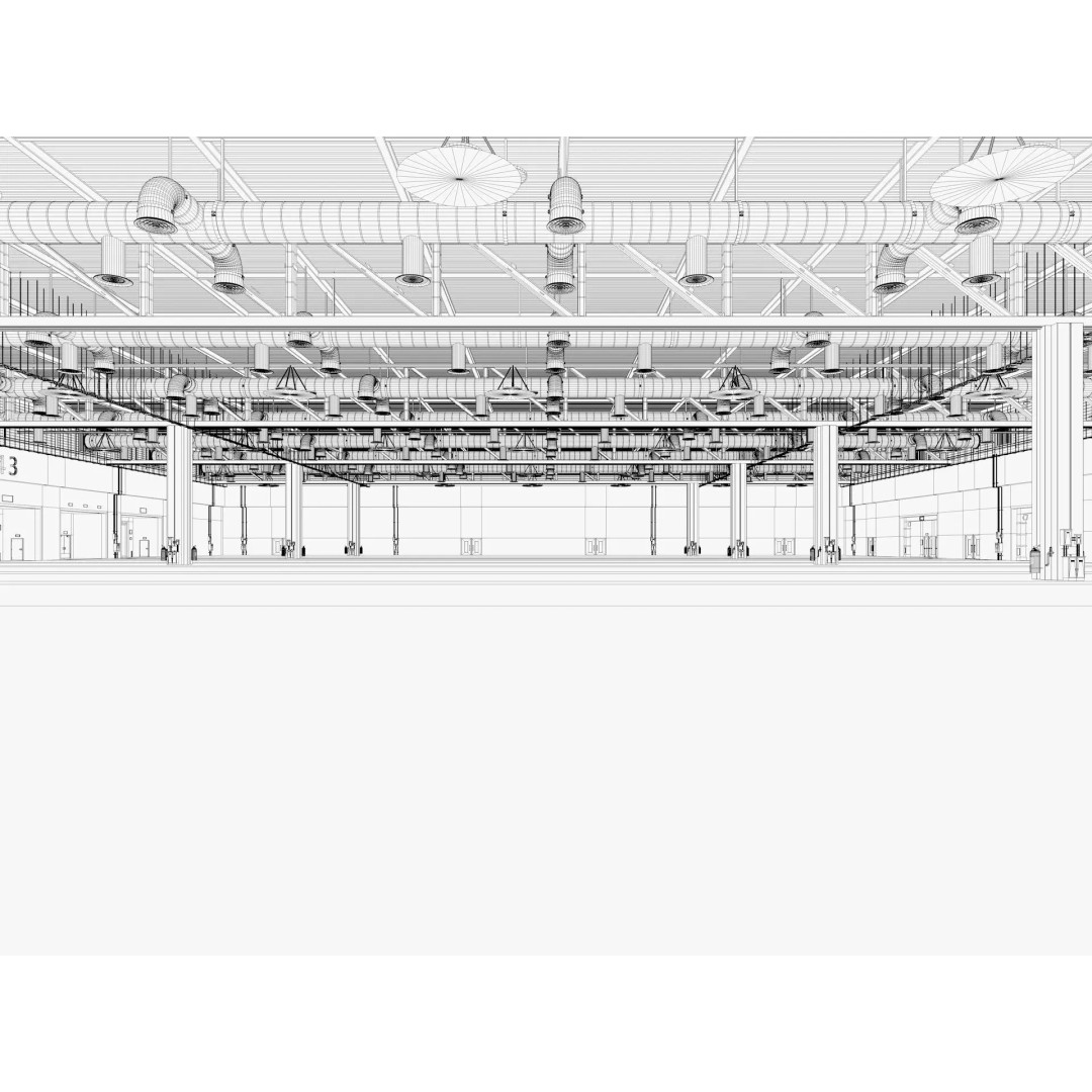 Exhibition Hall 3D Model – High Poly Interior Space, FBX, Blender, Game Ready - View 16