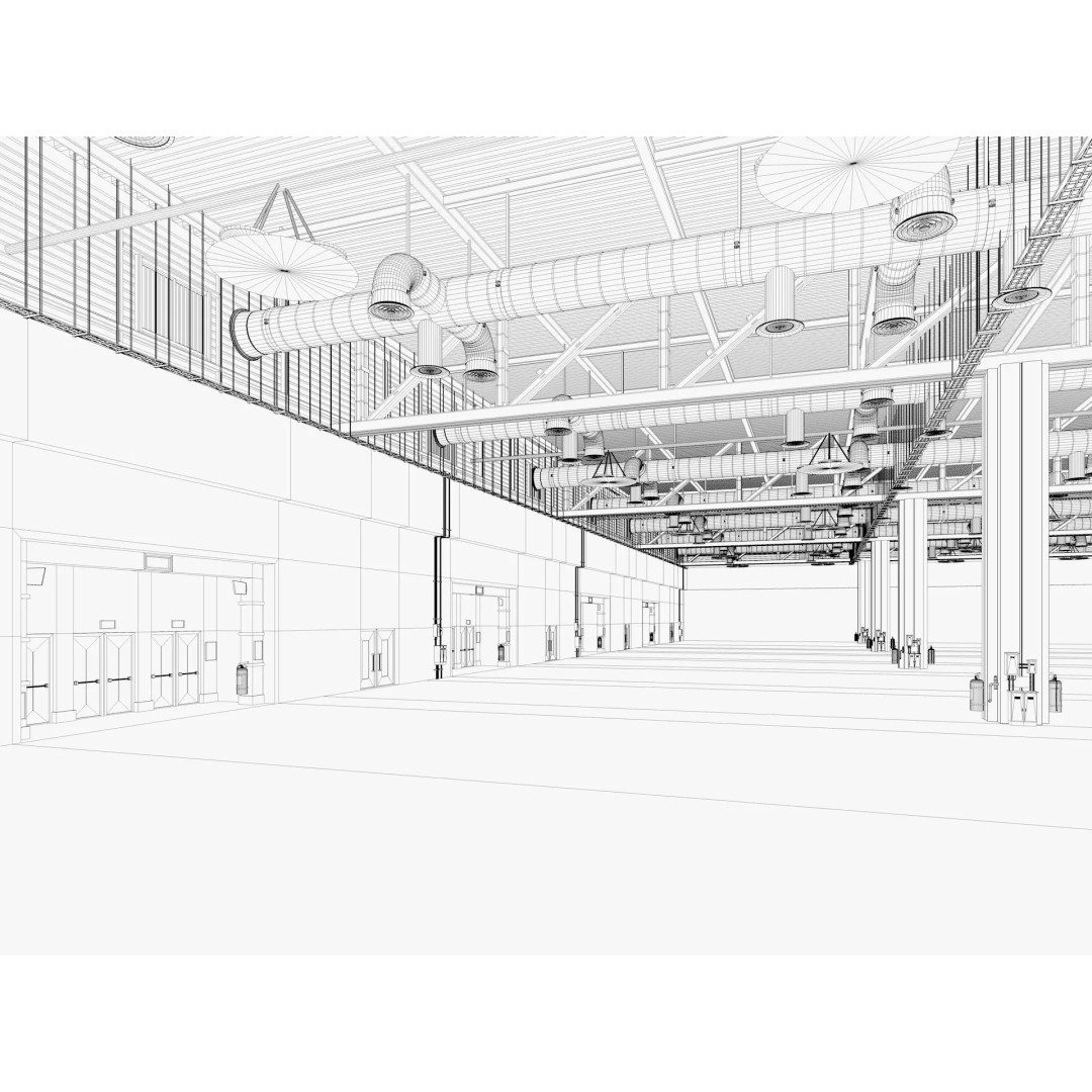 Exhibition Hall 3D Model – High Poly Interior Space, FBX, Blender, Game Ready - View 21
