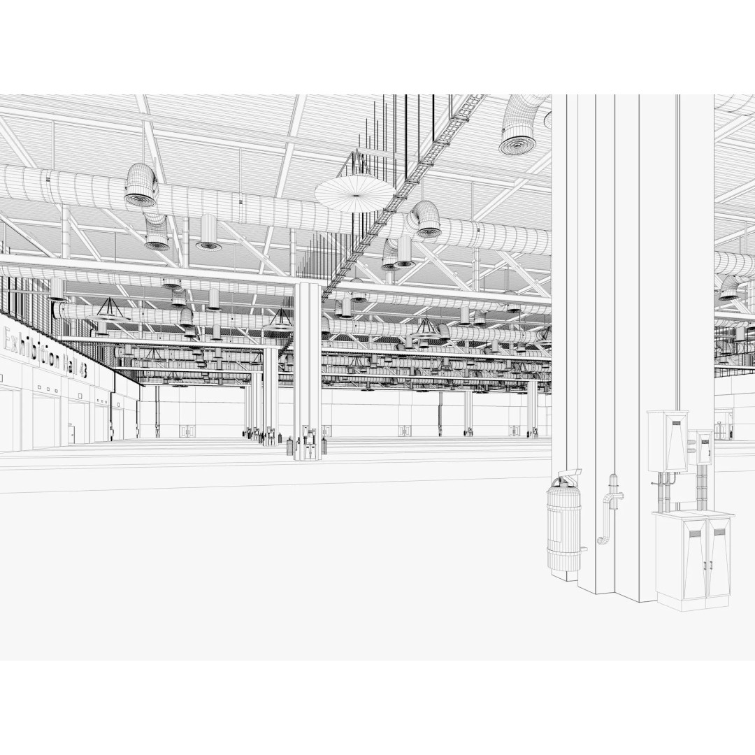 Exhibition Hall 3D Model – High Poly Interior Space, FBX, Blender, Game Ready - View 22