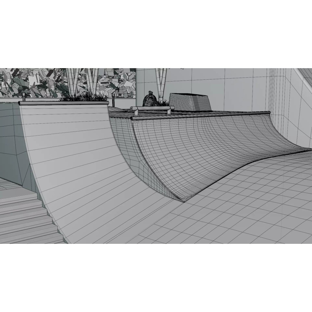 Skate Park 3D Model – Realistic Environment for Games, FBX - View 17