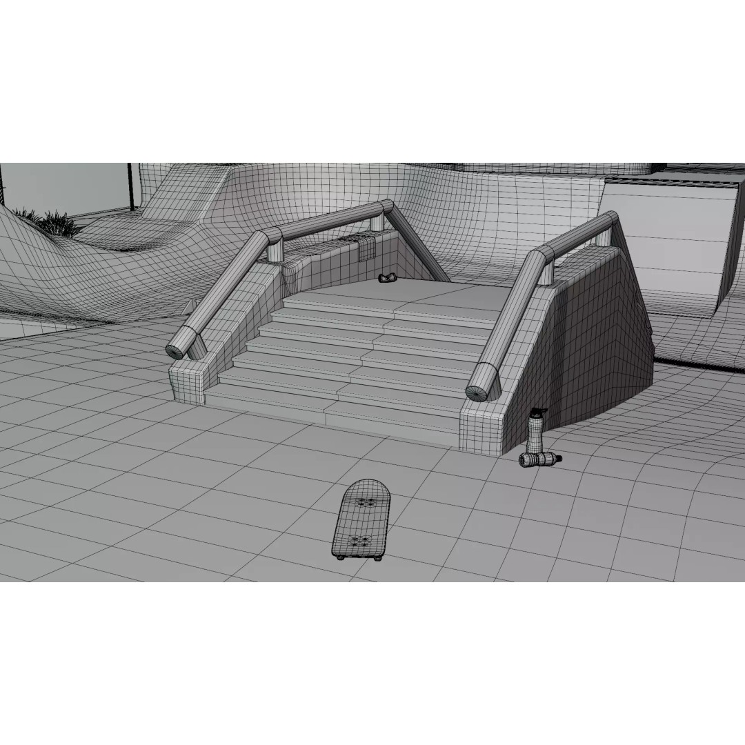 Skate Park 3D Model – Realistic Environment for Games, FBX - View 21