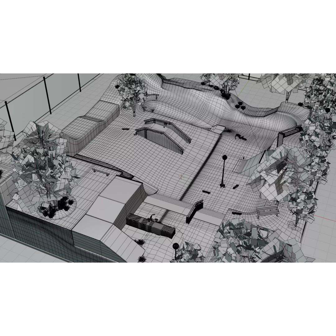 Skate Park 3D Model – Realistic Environment for Games, FBX - View 23