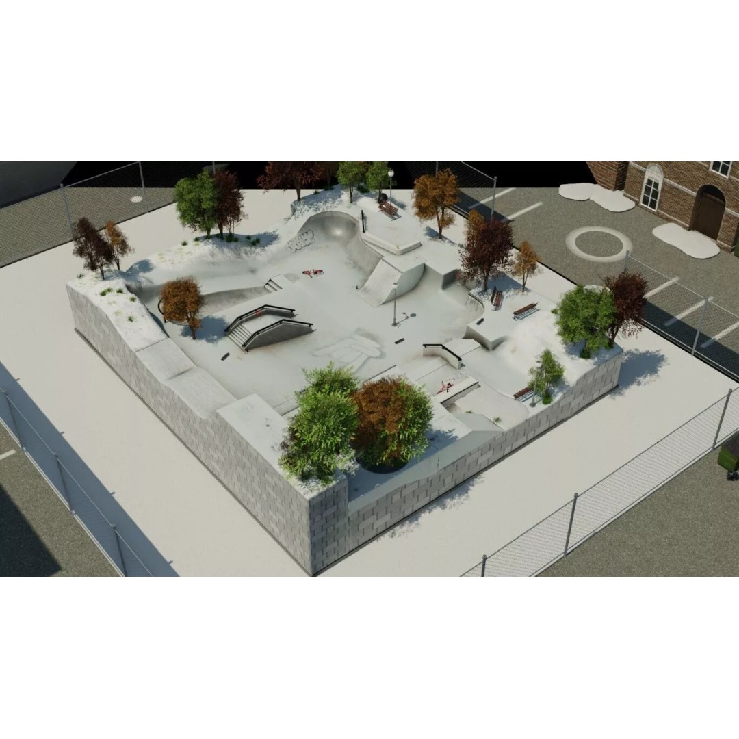 Skate Park 3D Model – Realistic Environment for Games, FBX - View 32