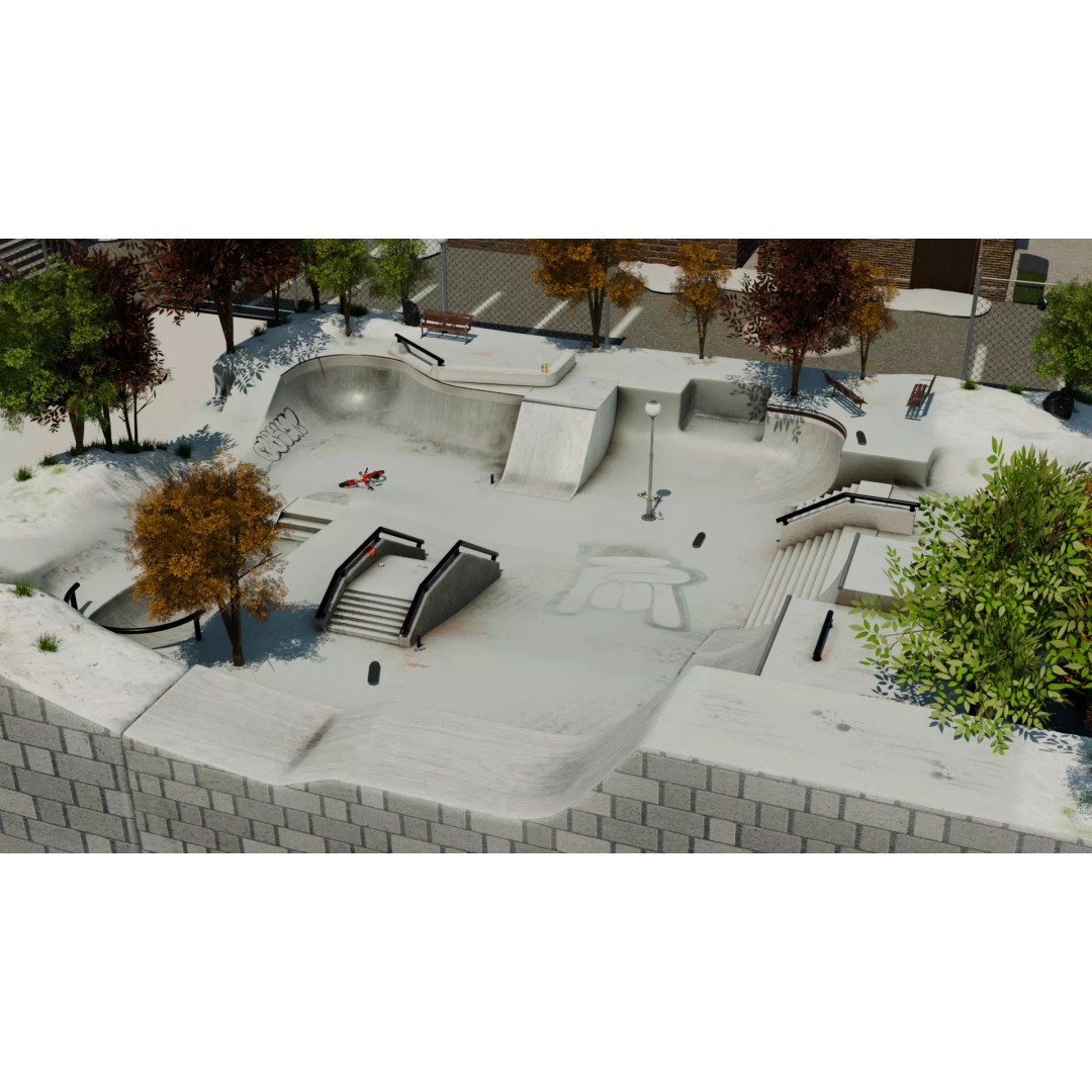 Skate Park 3D Model – Realistic Environment for Games, FBX - View 4