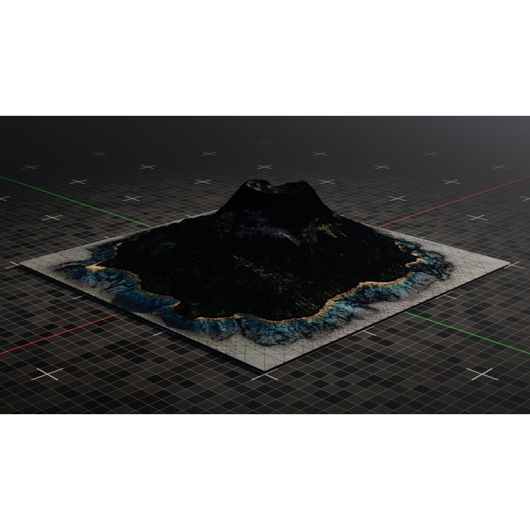 Island Volcano 3D Model – Detailed Oceanic Terrain for Animation, Blender - View 13