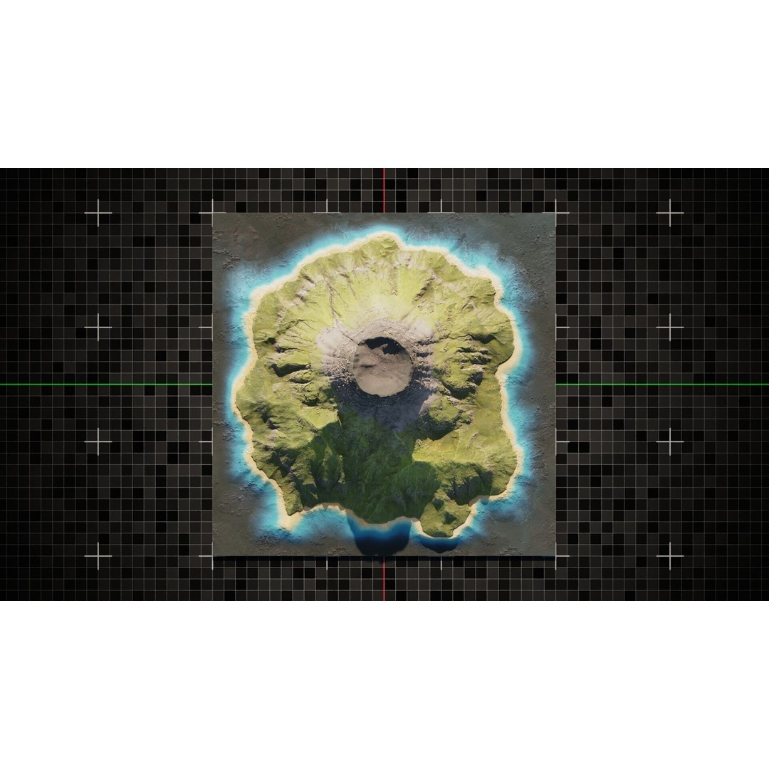 Island Volcano 3D Model – Detailed Oceanic Terrain for Animation, Blender - View 9