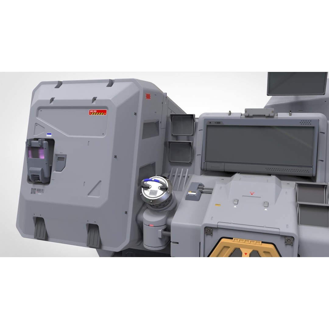 Futuristic Sci-Fi Terminal 3D Model – High Poly PBR Asset, FBX - View 10