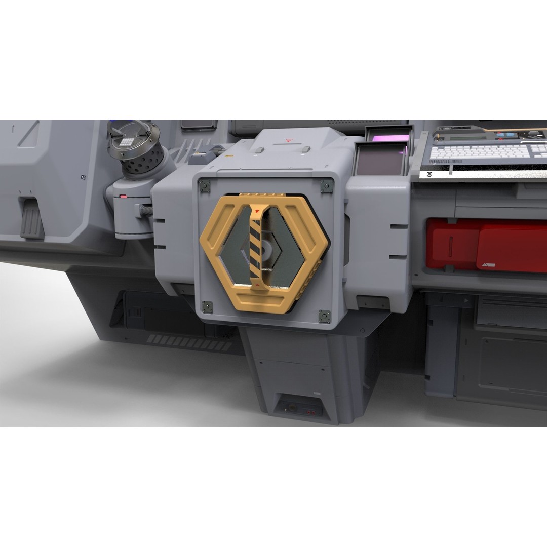 Futuristic Sci-Fi Terminal 3D Model – High Poly PBR Asset, FBX - View 11