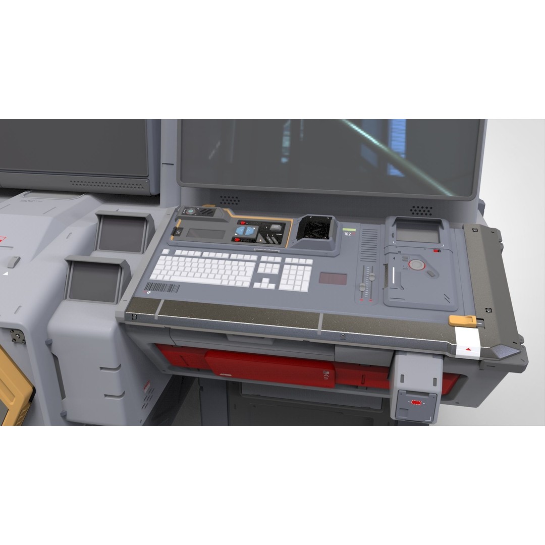 Futuristic Sci-Fi Terminal 3D Model – High Poly PBR Asset, FBX - View 12