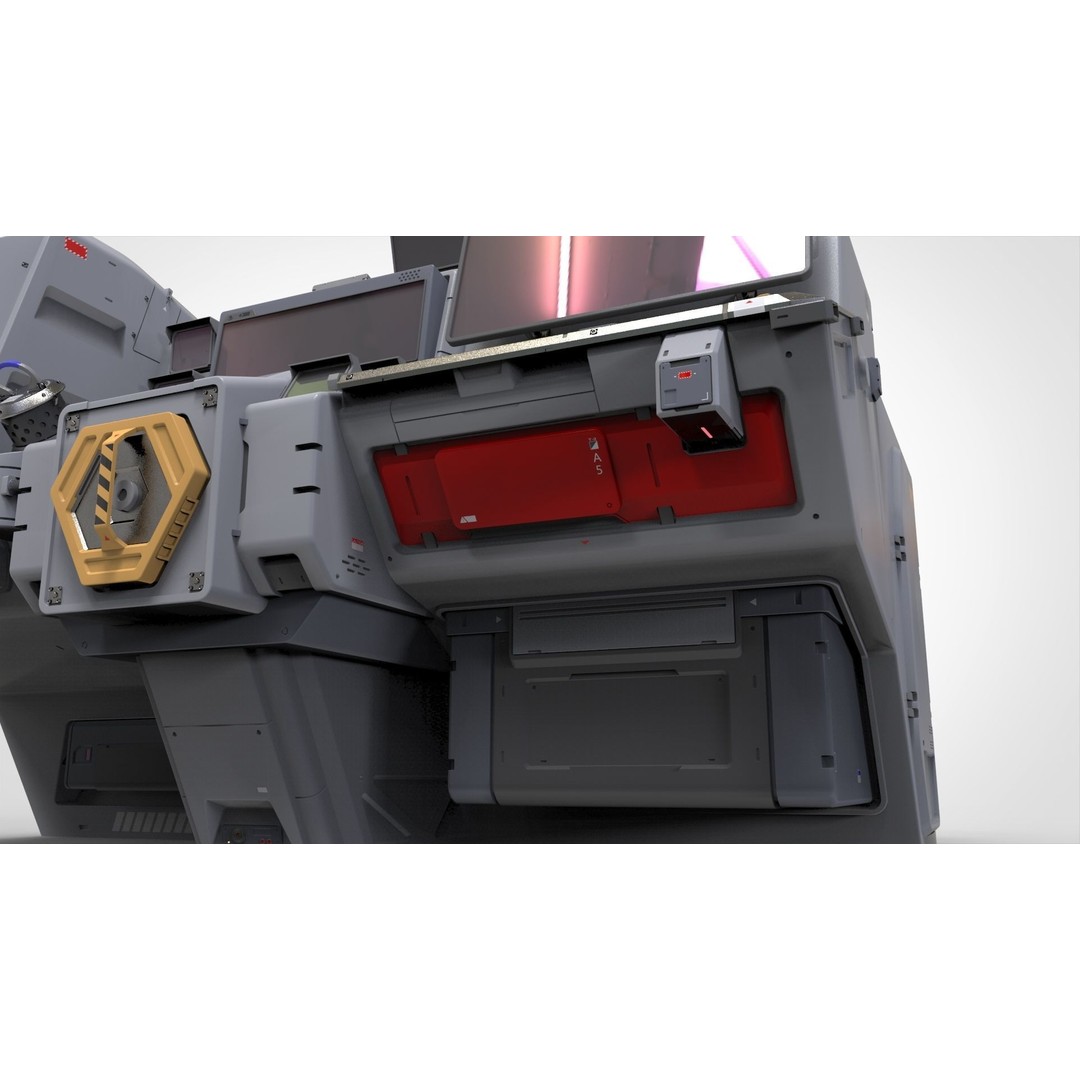Futuristic Sci-Fi Terminal 3D Model – High Poly PBR Asset, FBX - View 13