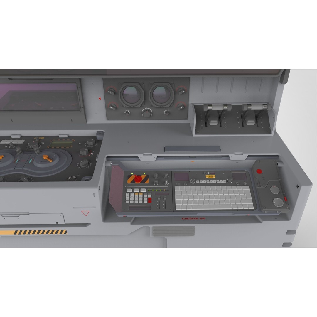 Futuristic Sci-Fi Terminal 3D Model – High Poly PBR Asset, FBX - View 19