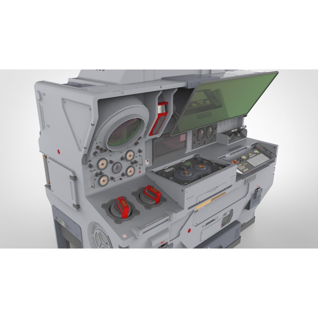 Futuristic Sci-Fi Terminal 3D Model – High Poly PBR Asset, FBX - View 20