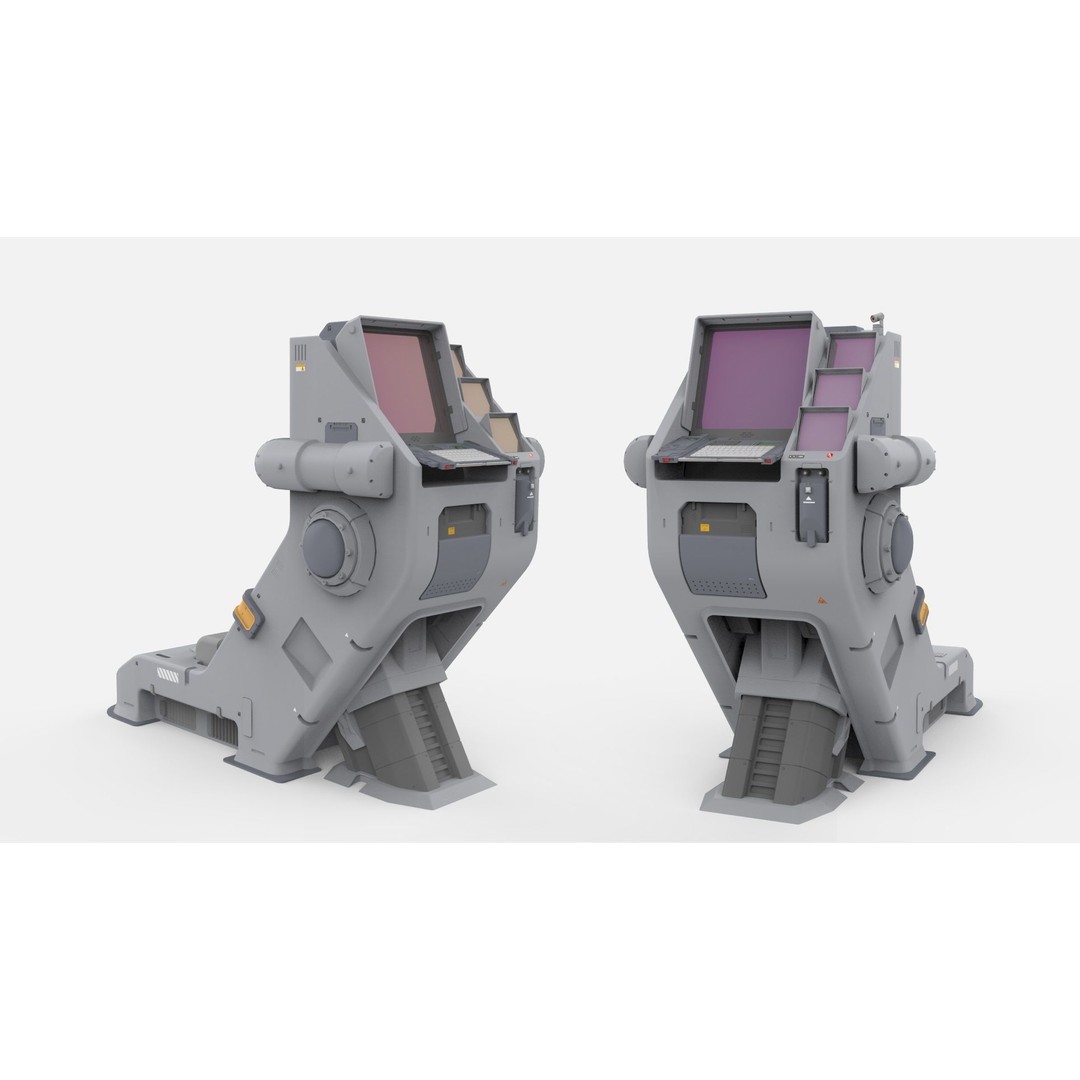 Futuristic Sci-Fi Terminal 3D Model – High Poly PBR Asset, FBX - View 21