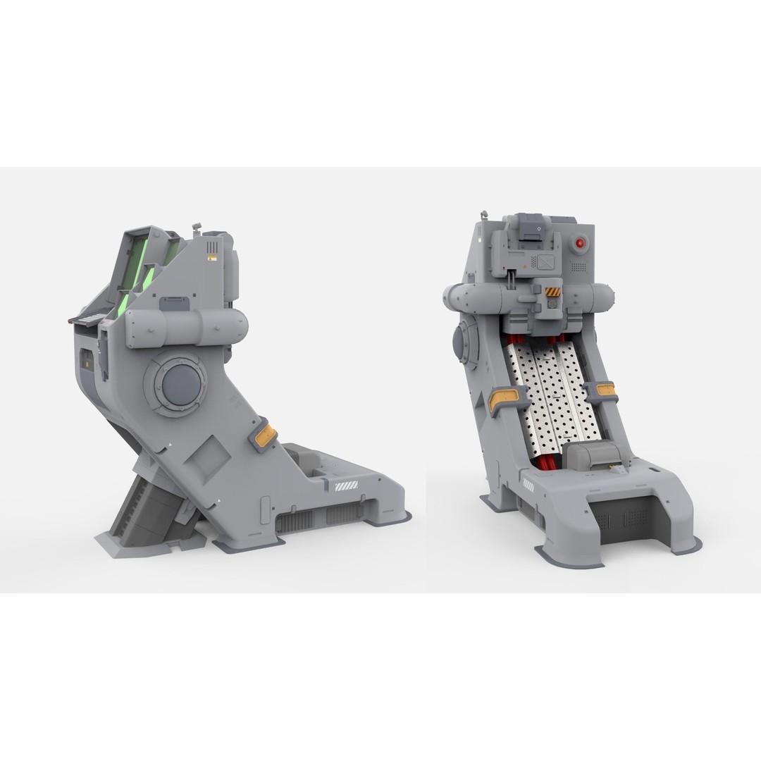Futuristic Sci-Fi Terminal 3D Model – High Poly PBR Asset, FBX - View 22