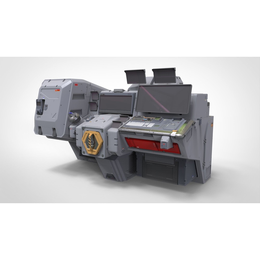 Futuristic Sci-Fi Terminal 3D Model – High Poly PBR Asset, FBX - View 3