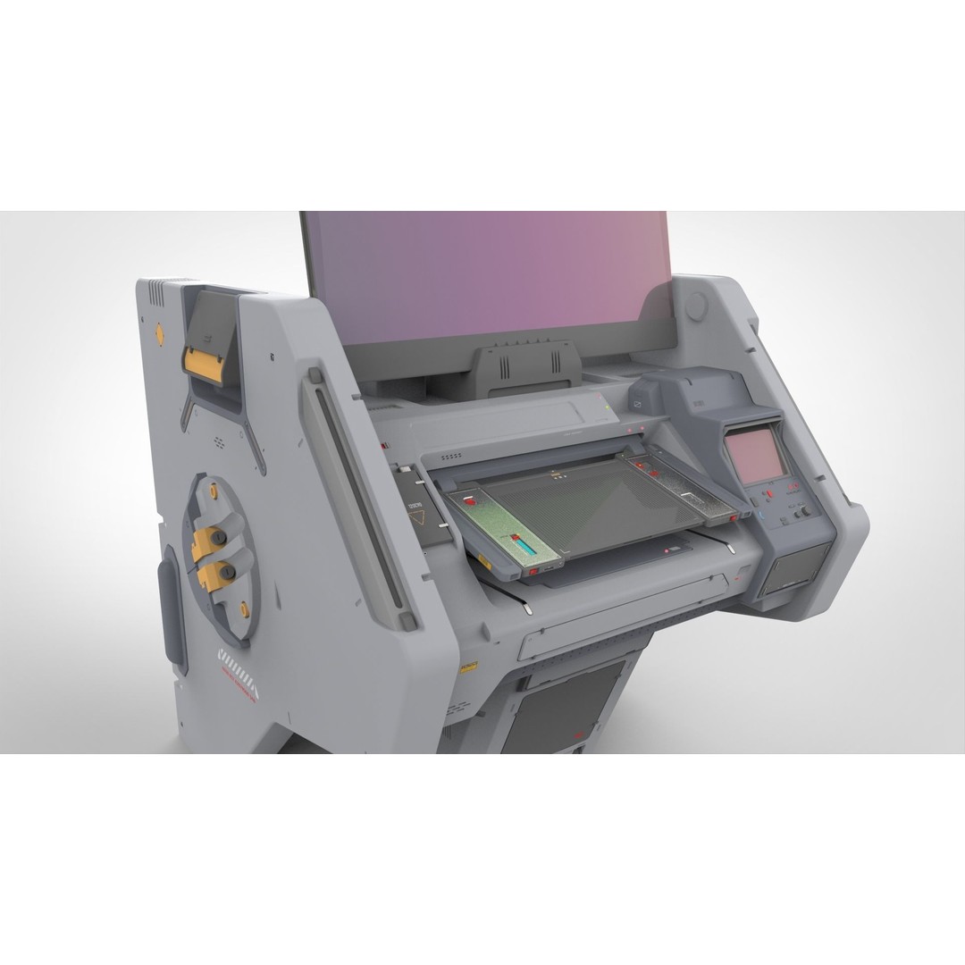 Futuristic Sci-Fi Terminal 3D Model – High Poly PBR Asset, FBX - View 30