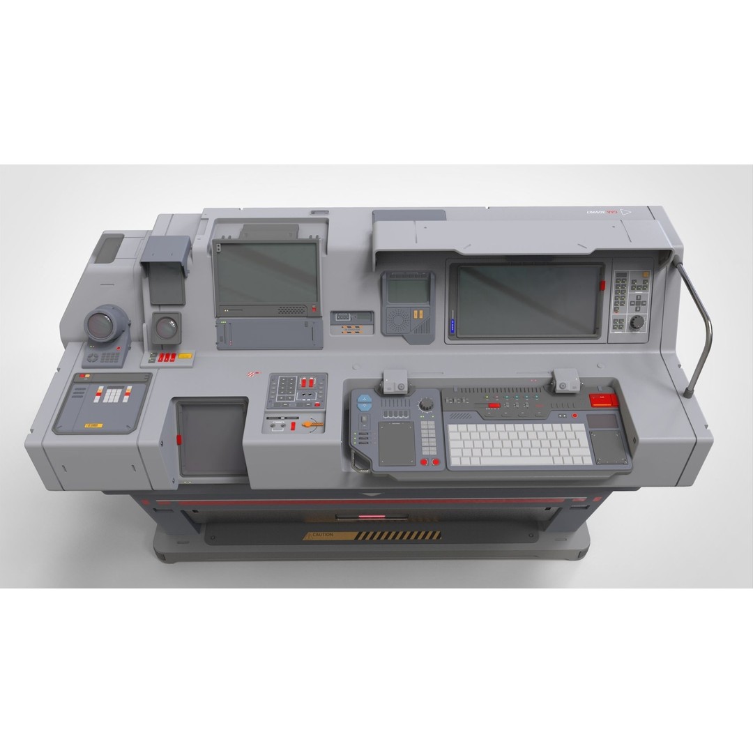 Futuristic Sci-Fi Terminal 3D Model – High Poly PBR Asset, FBX - View 40