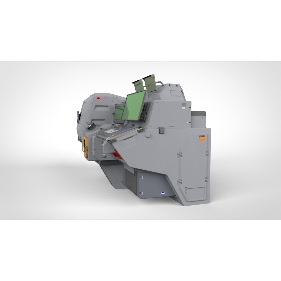 Futuristic Sci-Fi Terminal 3D Model – High Poly PBR Asset, FBX - View 5