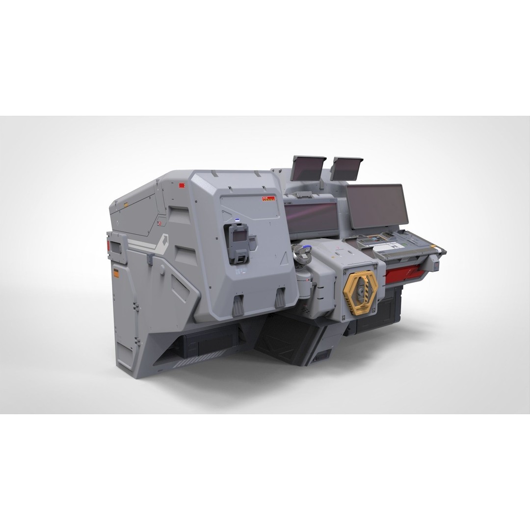 Futuristic Sci-Fi Terminal 3D Model – High Poly PBR Asset, FBX - View 8