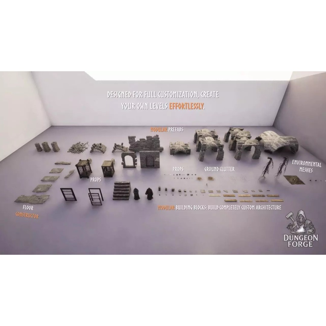 Dungeon Forge 3D Model – Low Poly Modular Asset for Unreal Engine - View 10