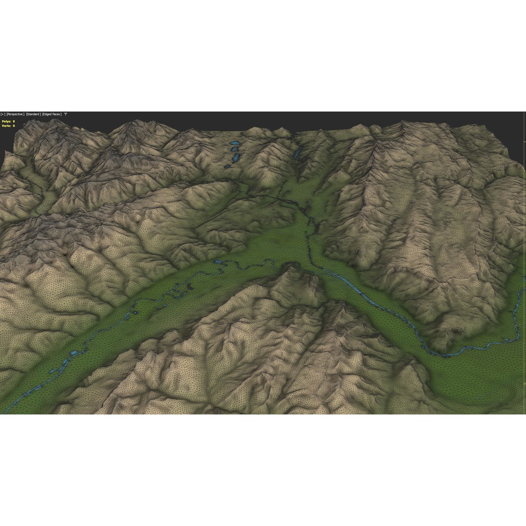 Grenoble Low-Poly 3D Model – Optimized Terrain with PBR Textures, FBX
